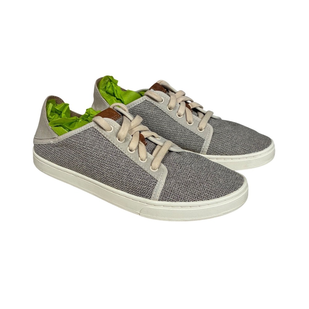 OluKai Pehuea Li Womens 7 Grey Trench Blue Ash Mesh Lace Up Sneakers 20379-2020